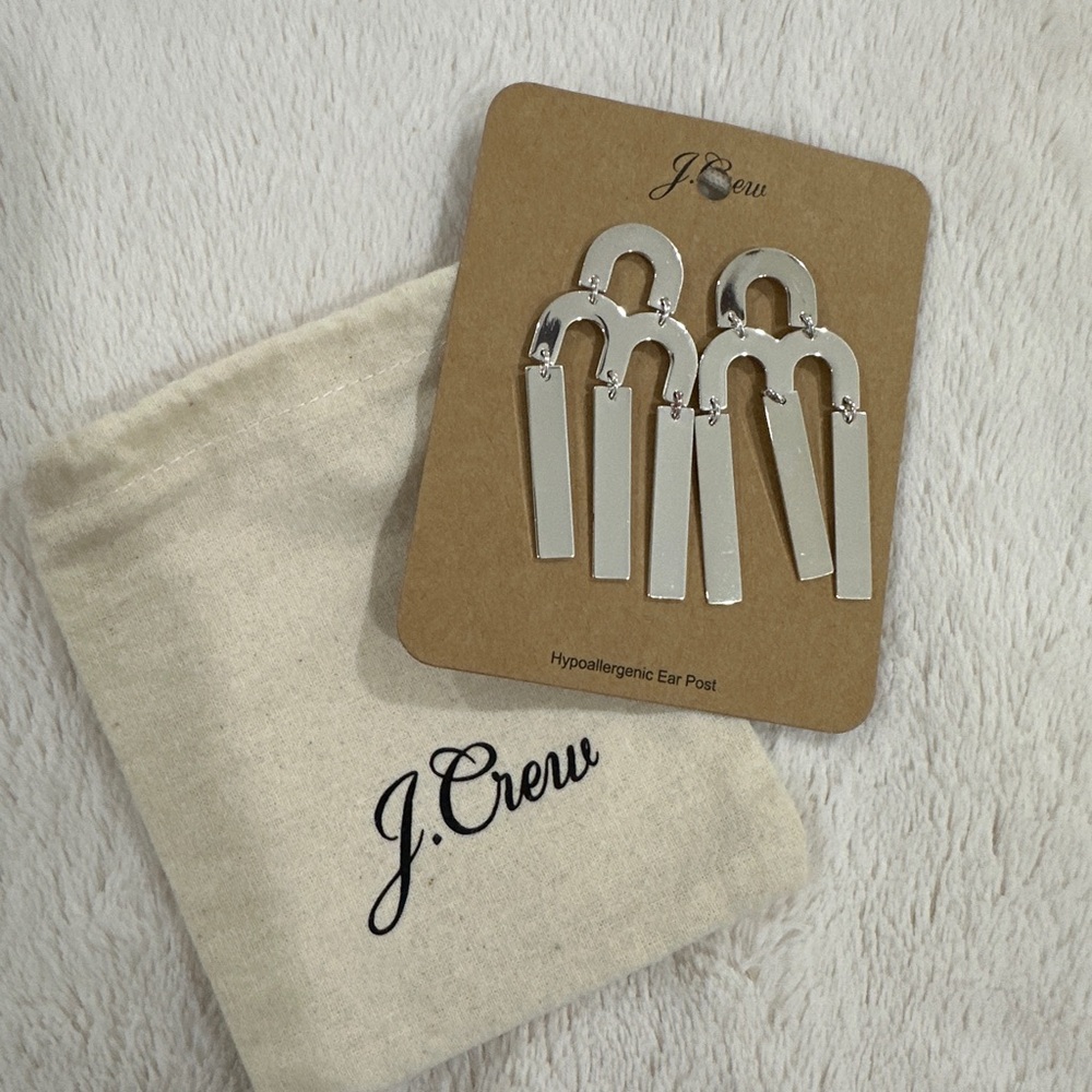 J. Crew Silver Arch Earrings